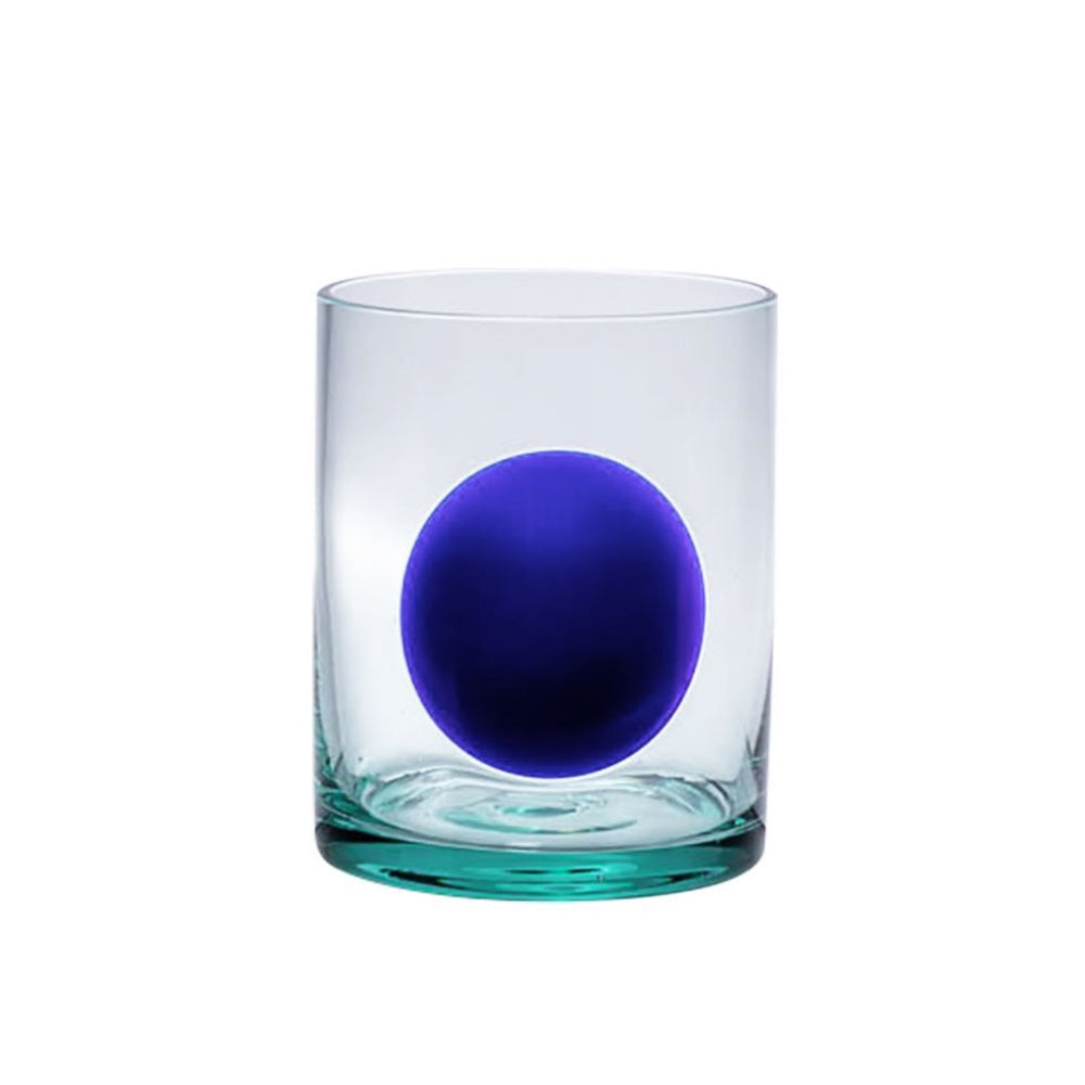 Ombre Turquoise Glass Vessel with Blue Detail MLBLAH101221BL
