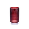 Crimson Ribbed Glass Vase with Clear Base MLBLAH101233R2