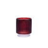 Crimson Ribbed Glass Vase with Clear Base - Small MLBLAH101233R3