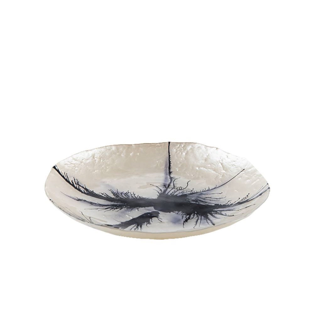 Glass Decorative Plate with Black Design - Medium MLBLAH101251W2