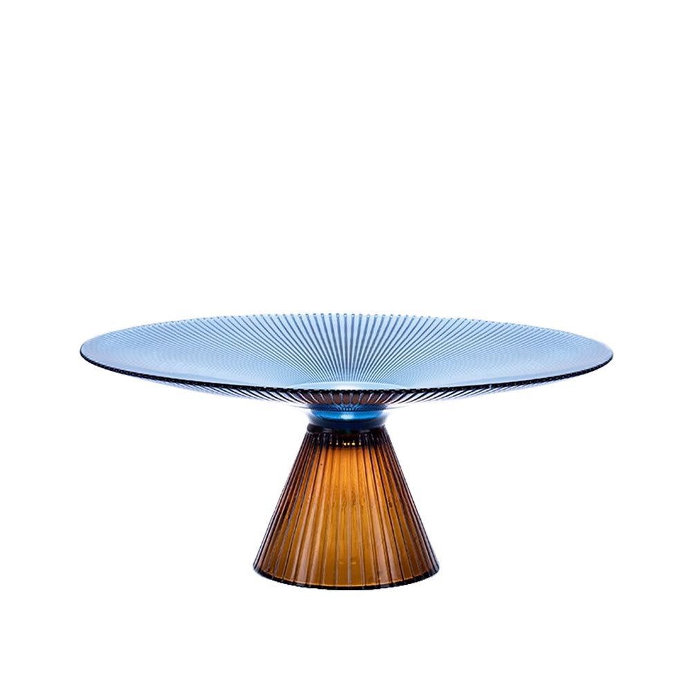 Amber & Blue Glass Cake Plate - Large MLBLAH101319