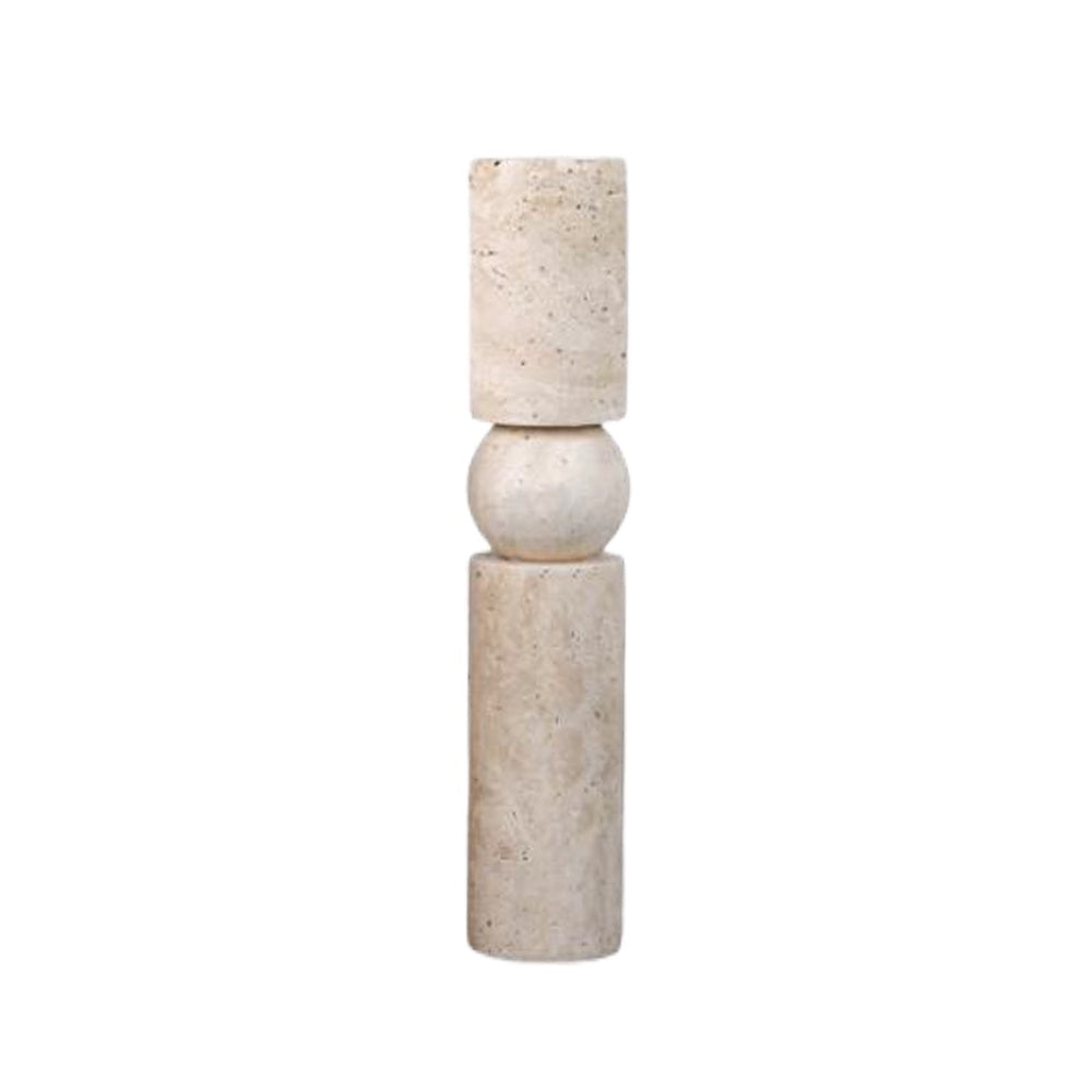 Beige Travertine Candleholder - Large MLDLS101757G1