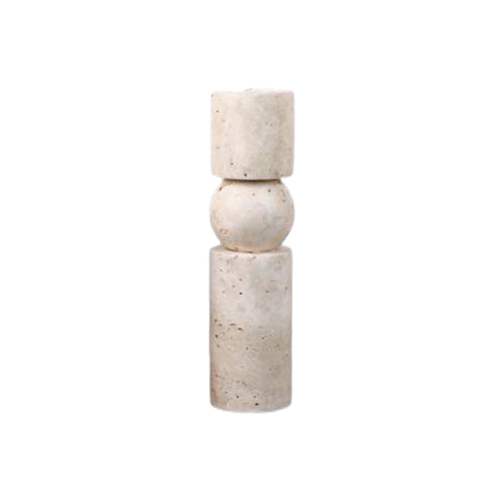 Beige Travertine Candleholder - Medium MLDLS101757G2