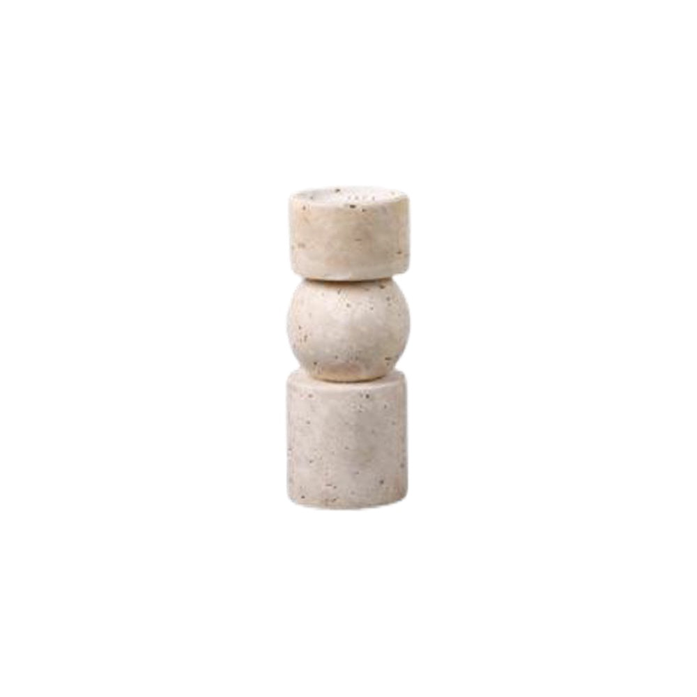 Beige Travertine Candleholder - Small MLDLS101757G3