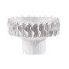 White Ceramic Ruffle Bowl with Stem - Short MLJT101840W2