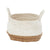 White Sea Grass And Natural Water Hyacinth Basket With Handles - Medium MRC098-L