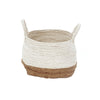 White Sea Grass And Natural Water Hyacinth Basket With Handles - Small MRC098-S