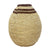 Cream And Dark Brown Palm Raffia Vase - Large MRC120-L