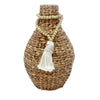Natural Water Hyacinth Vase With Beads And Shell Decoration مزهرية