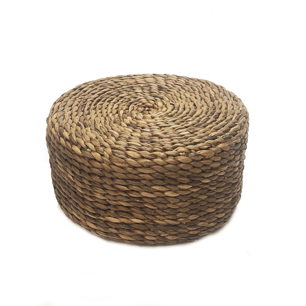 Natural Round Water Hyacinth Pouf MRC139