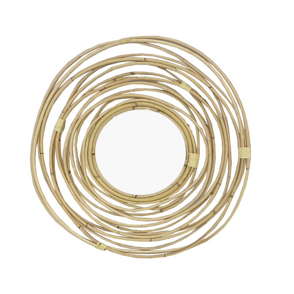 Round Natural Rattan Mirror MRC239