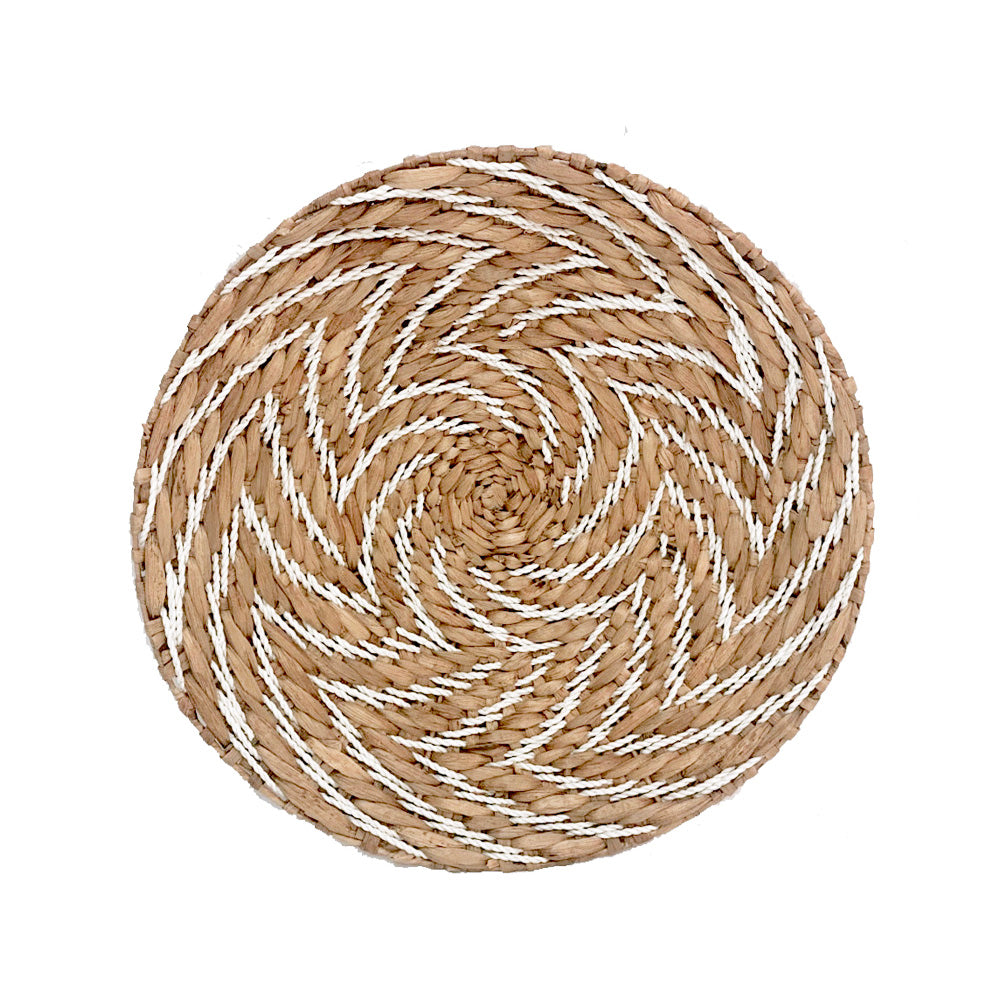 Water Hyacinth Wall Décor with White Raffia - Medium MRC241M