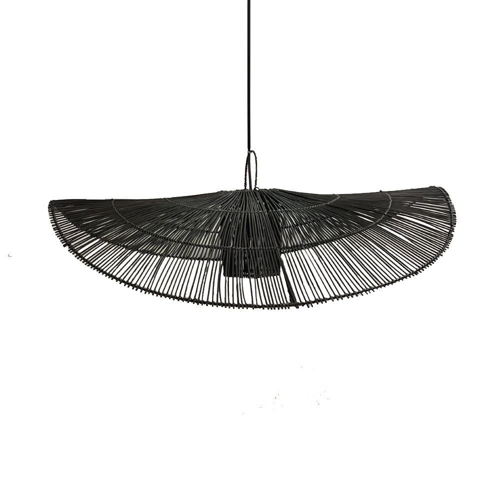 Sombrero Rattan Pendant - Black MRC266-B