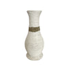 White Rattan Floor Vase with Brown Stripe - Small MRC308