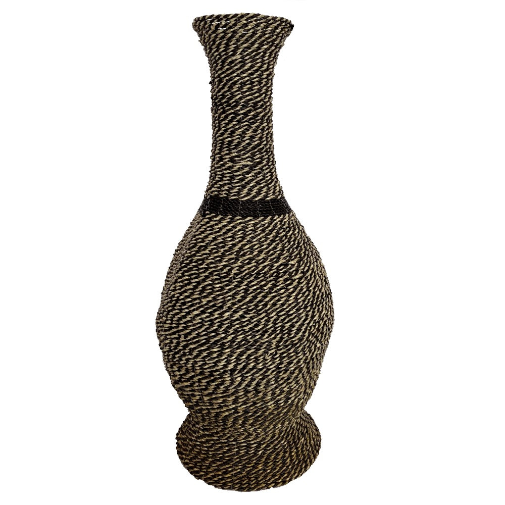 Black & Brown Rattan Floor Vase MRC314