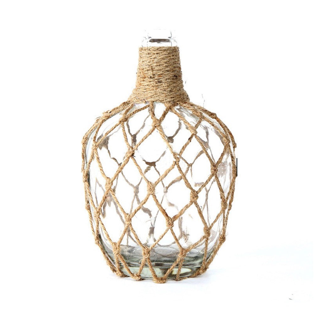 Glass Vase with Rope Net Detail MT-002