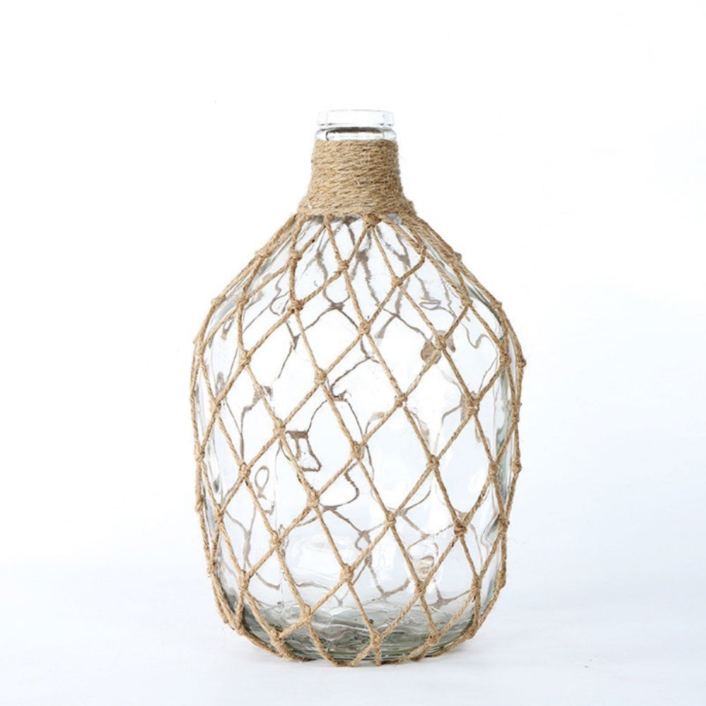 Glass Vase with Rope Net Detail MT-003