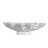 White Oval Ceramic Textured Bowl OMS01017147W