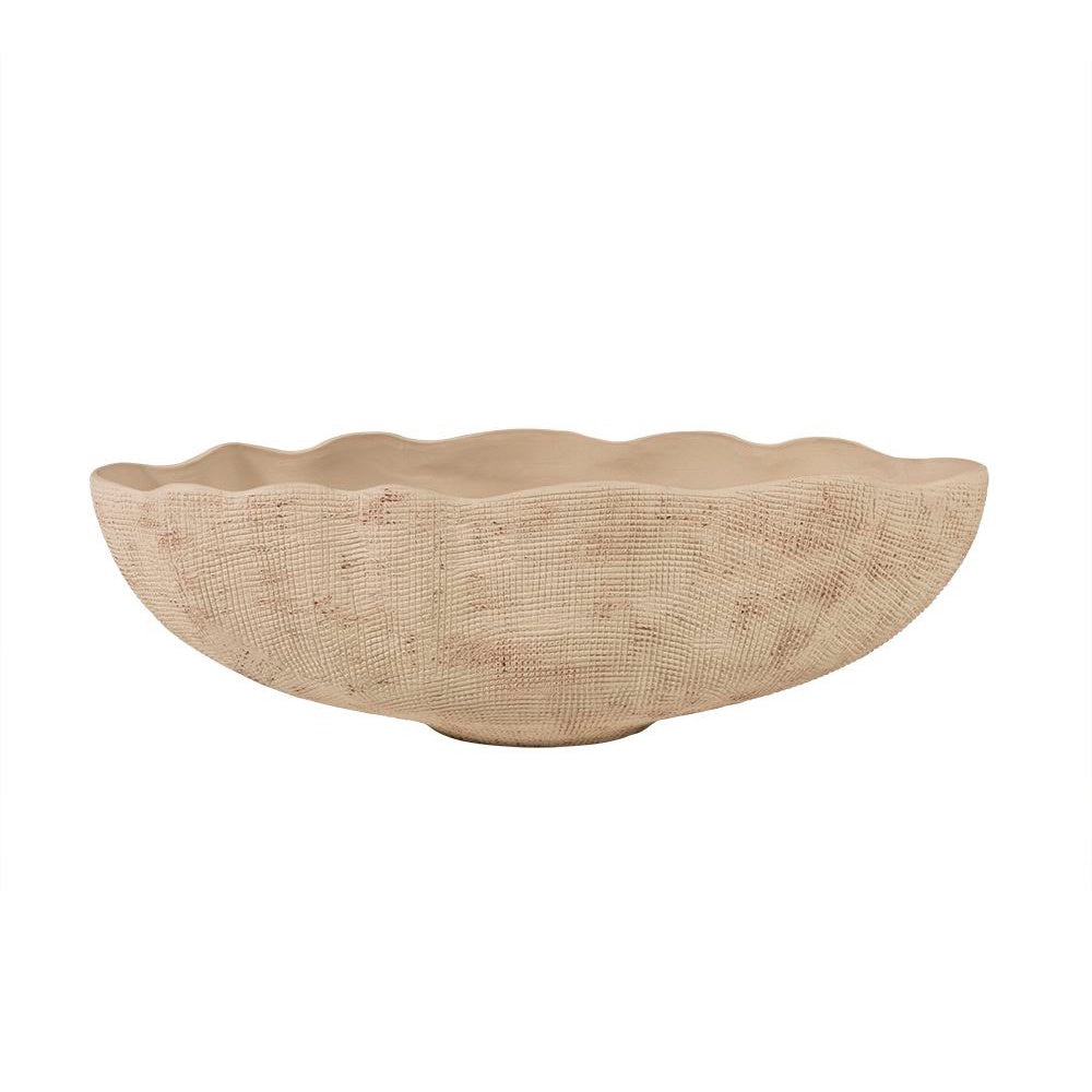 Beige Textured Ceramic Bowl OMS01017185G