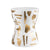 White & Gold Ceramic Stool OMS04017198W