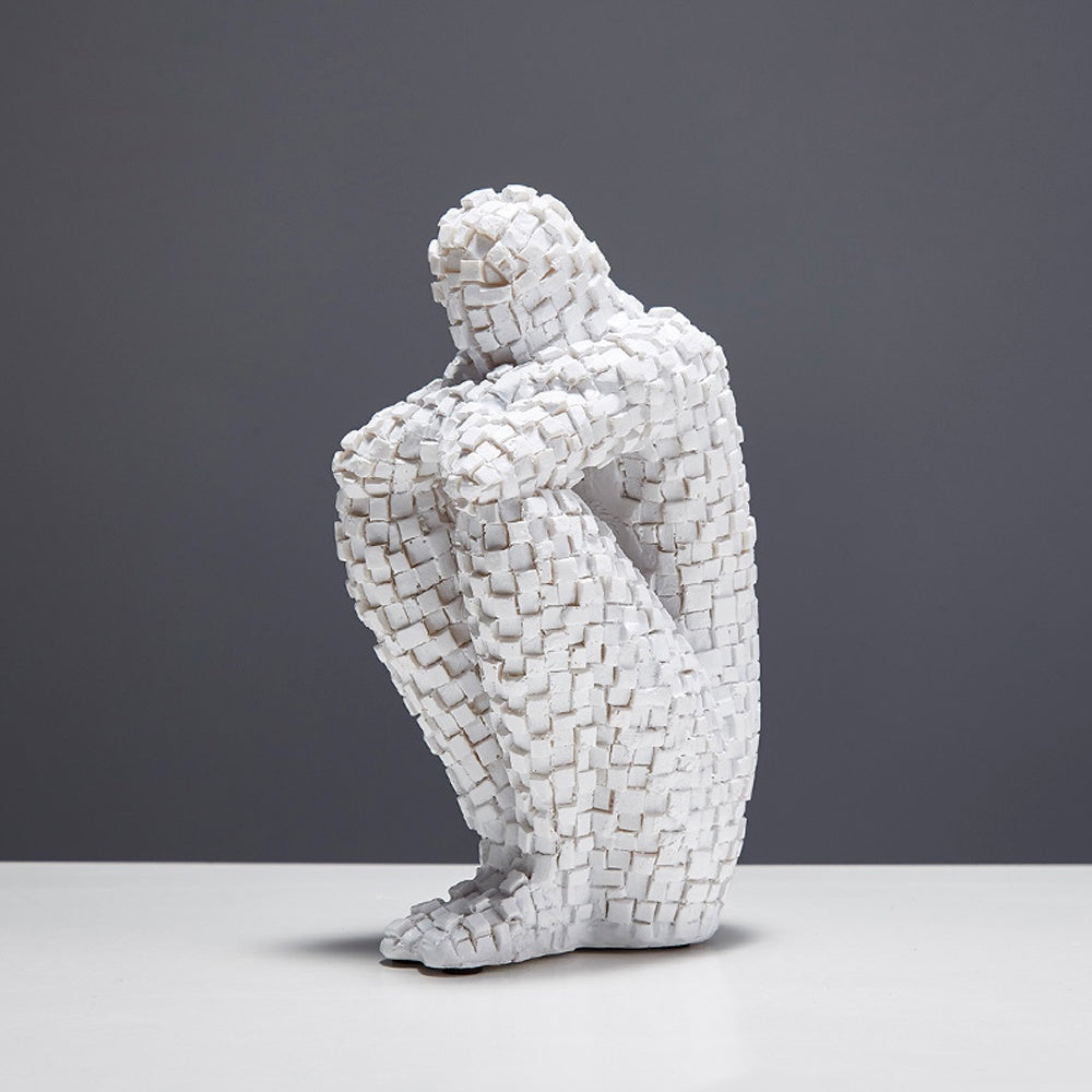 White Textured Resin Figurative Sculpture SHBA0030159