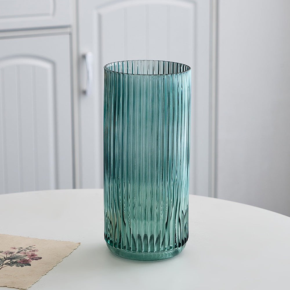 Teal Glass Cylindrical Vase SHCE1383027