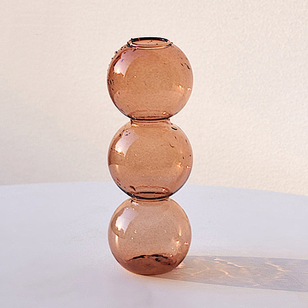 Light Brown Glass Bubble Vase SHCE1587009