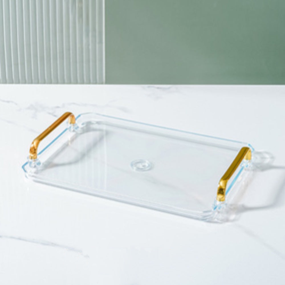 Clear Acrylic Tray with Gold Handles SHDA1990015