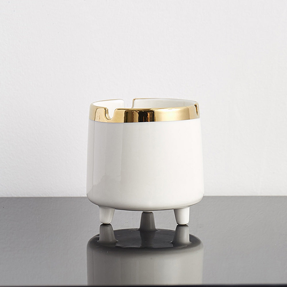 White & Gold Ceramic Ashtray SHDB1327018