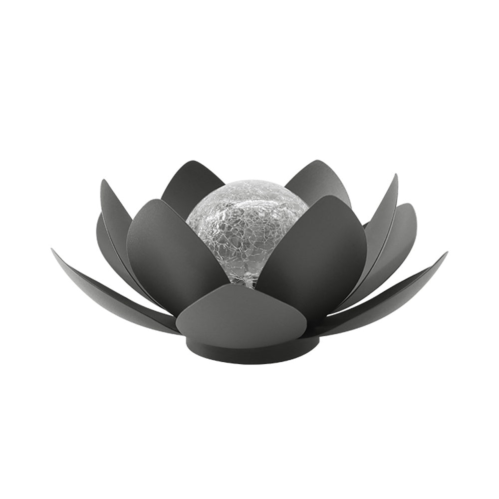 Dark Grey Solar Iron Waterlily Light HK-SL600-H-B