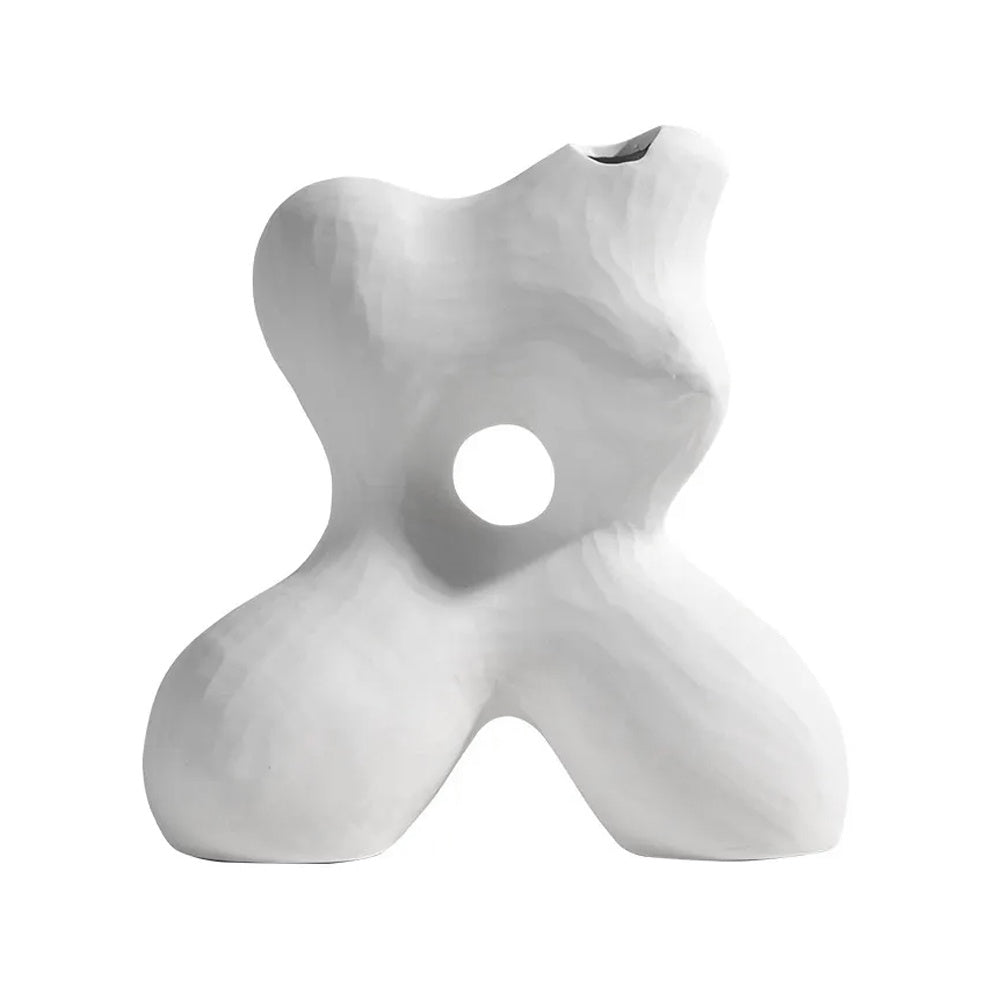 White Abstract Ceramic Vase TP348