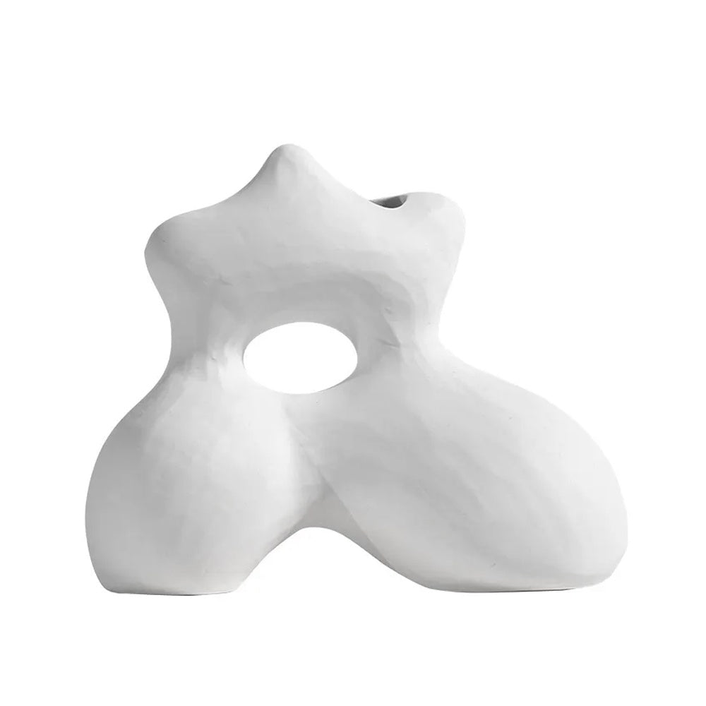 White Abstract Ceramic Vase TP351