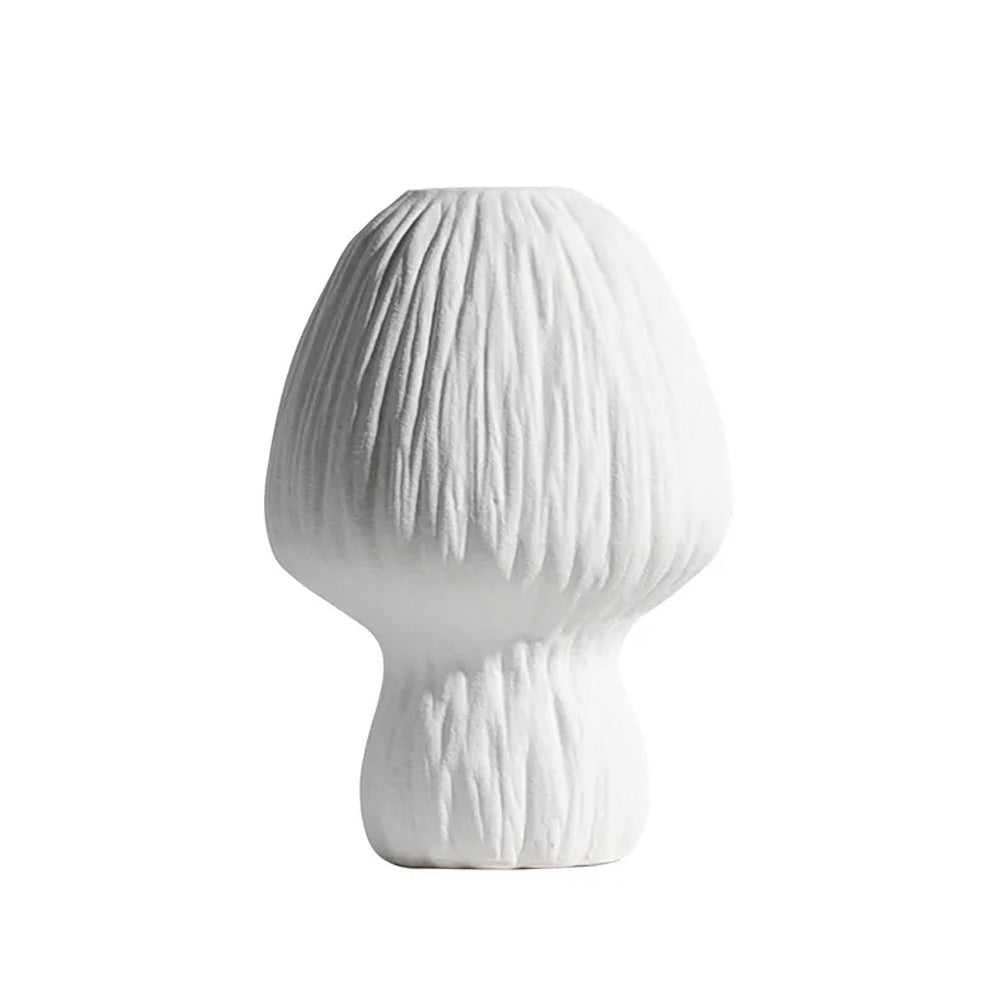 White Textured Ceramic Pedestal Vase TS143W