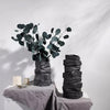 Black Textured Ceramic Block Vase - Tall TS215-B