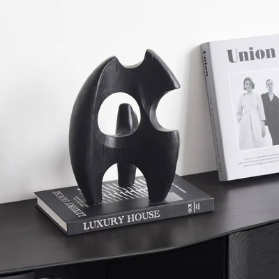 Black Resin Abstract Sculpture TX11108