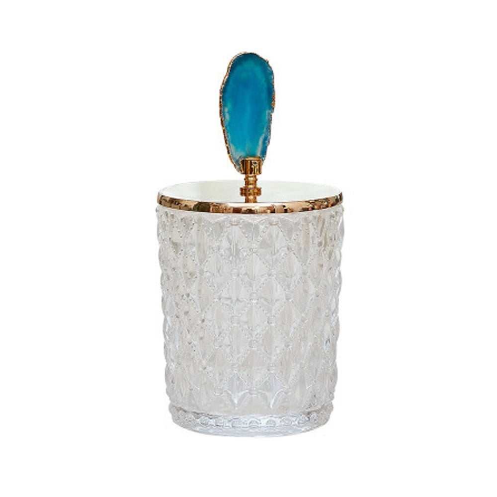 Glass Textured Jar with Decorative Lid - Large WX-1034