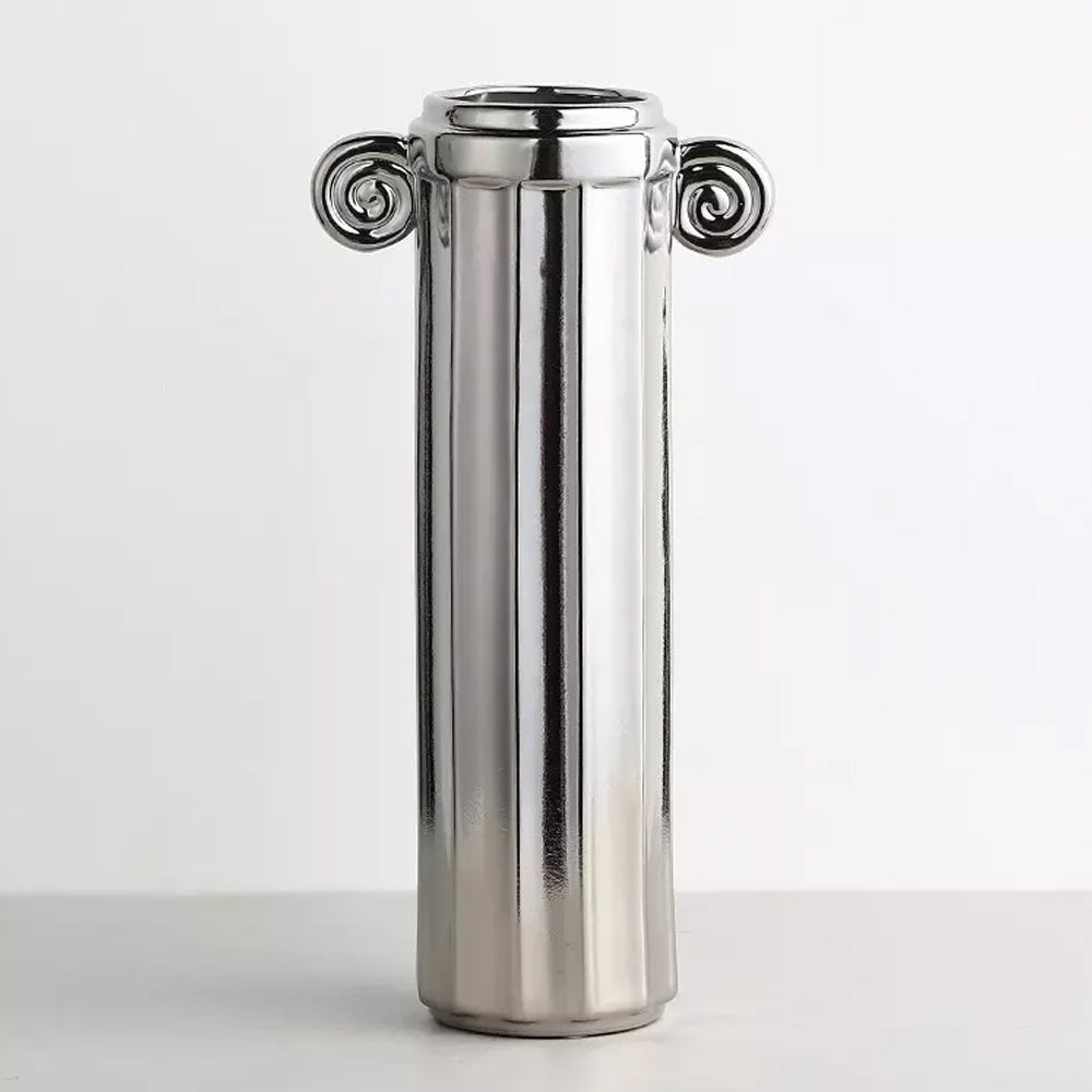 Chrome Finish Ceramic Vase X2353-2S