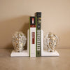 One Pair of White & Chrome Finish Bookends XL070