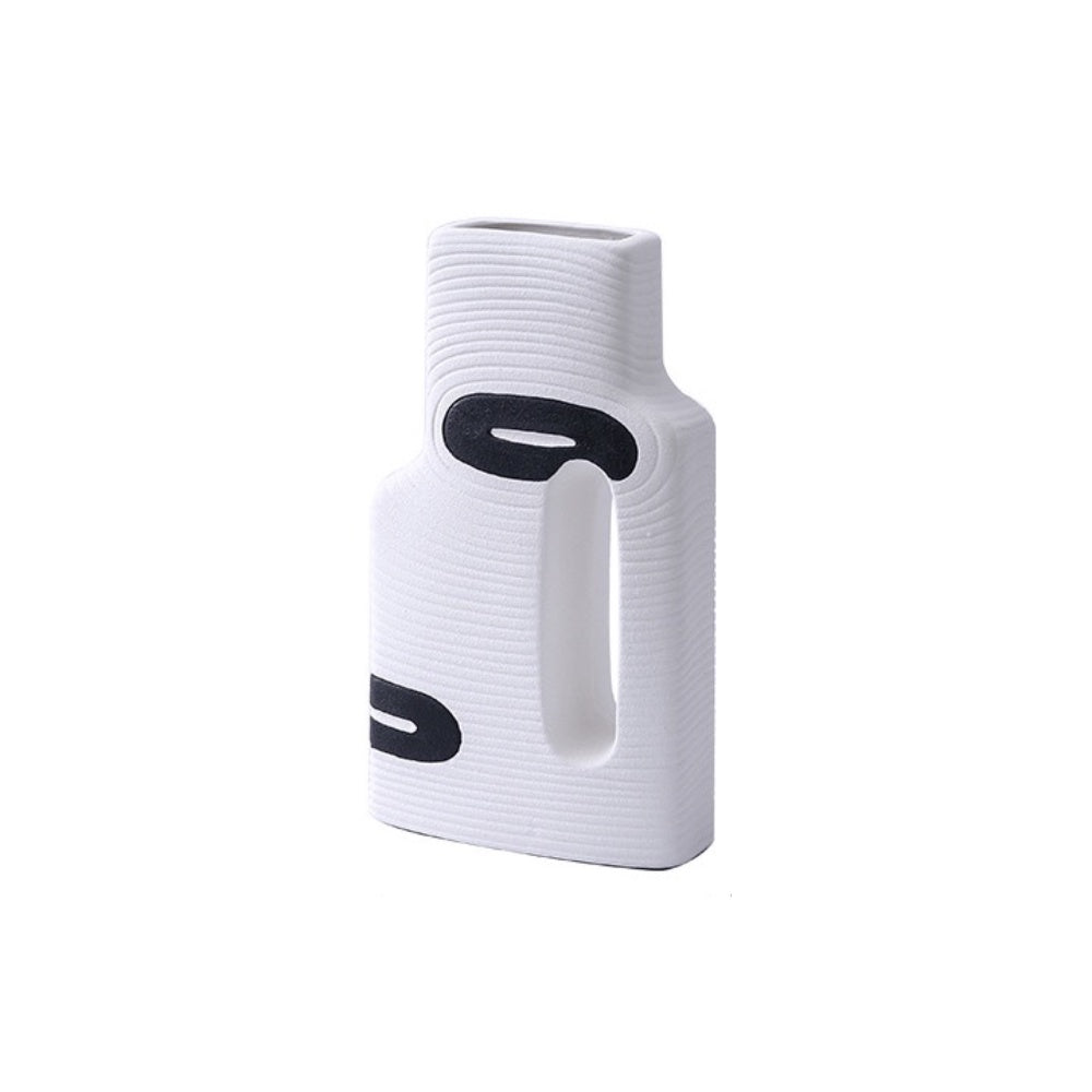 White & Black Ceramic Vase XR-002