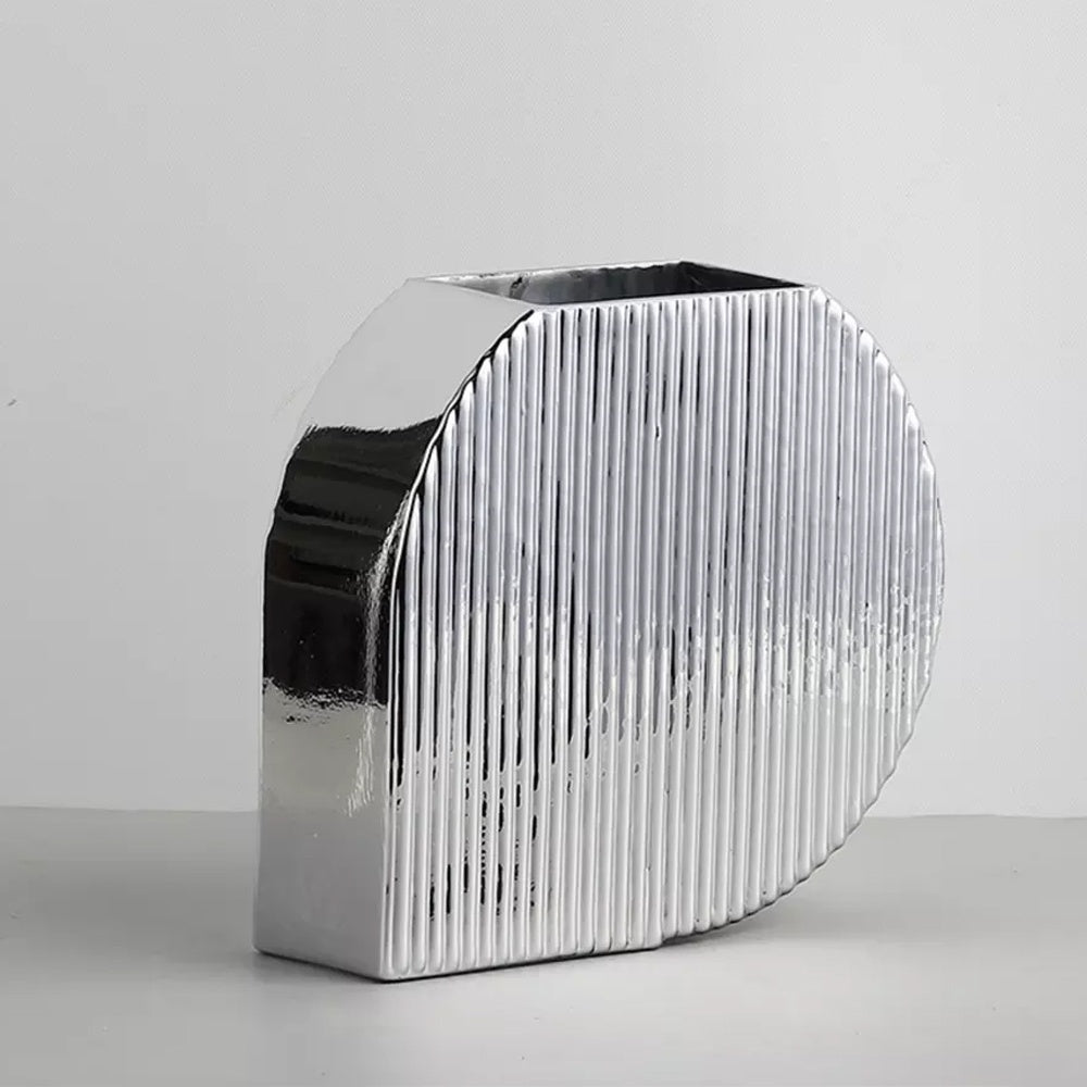 Chrome Finish Ceramic Vase YYC2460