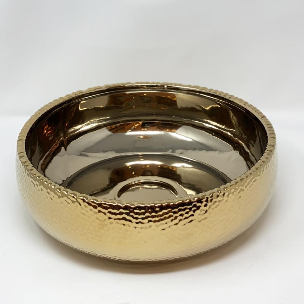 Gold Hammered Ceramic Bowl - Medium FA-D1926A