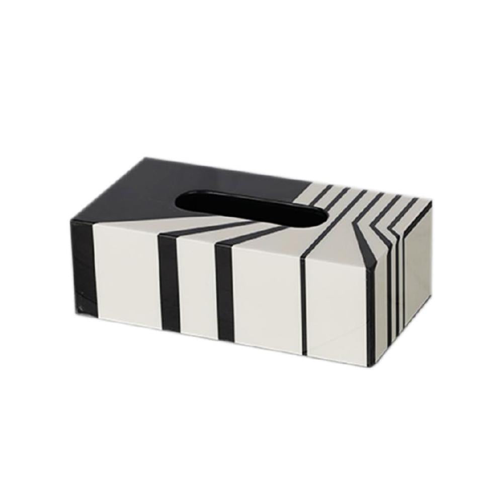 Black & White Piano Lacquer Tissue Box Cover DX190031