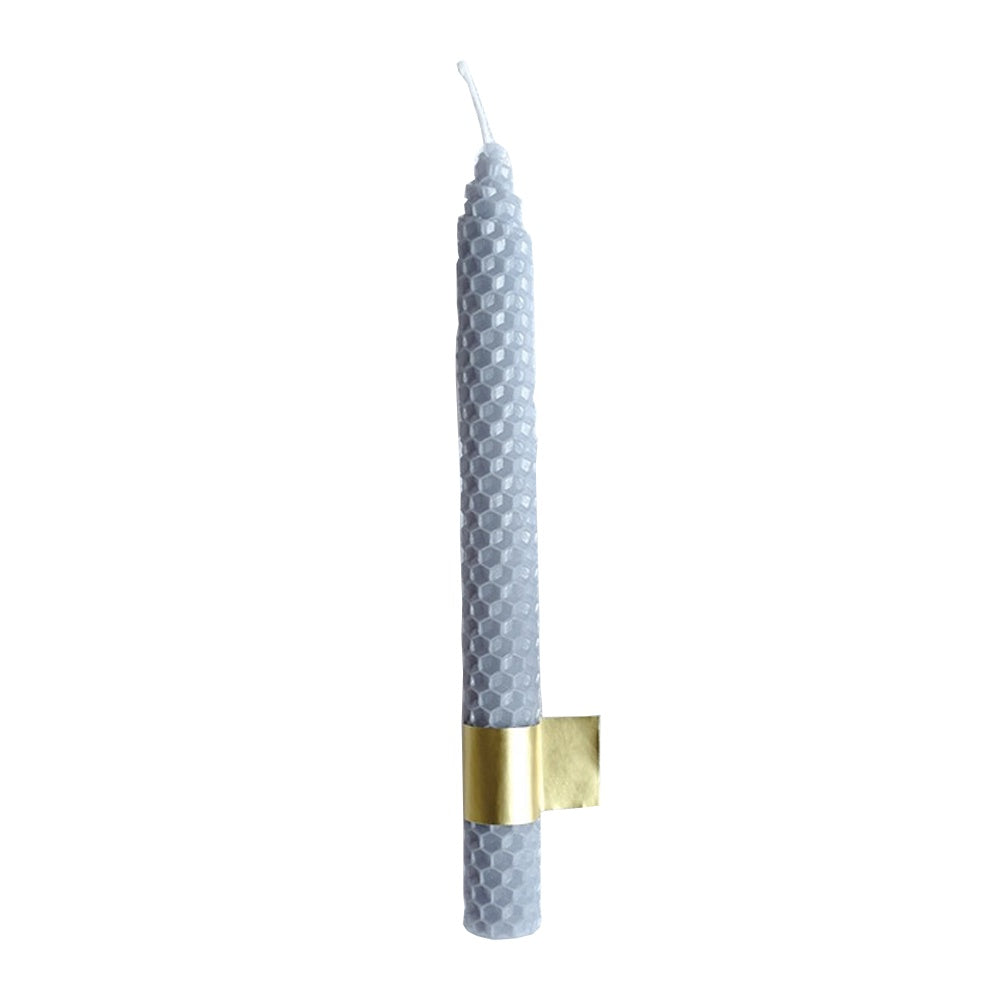 Honeycomb Pattern Taper Candle - Grey FB-039-GY