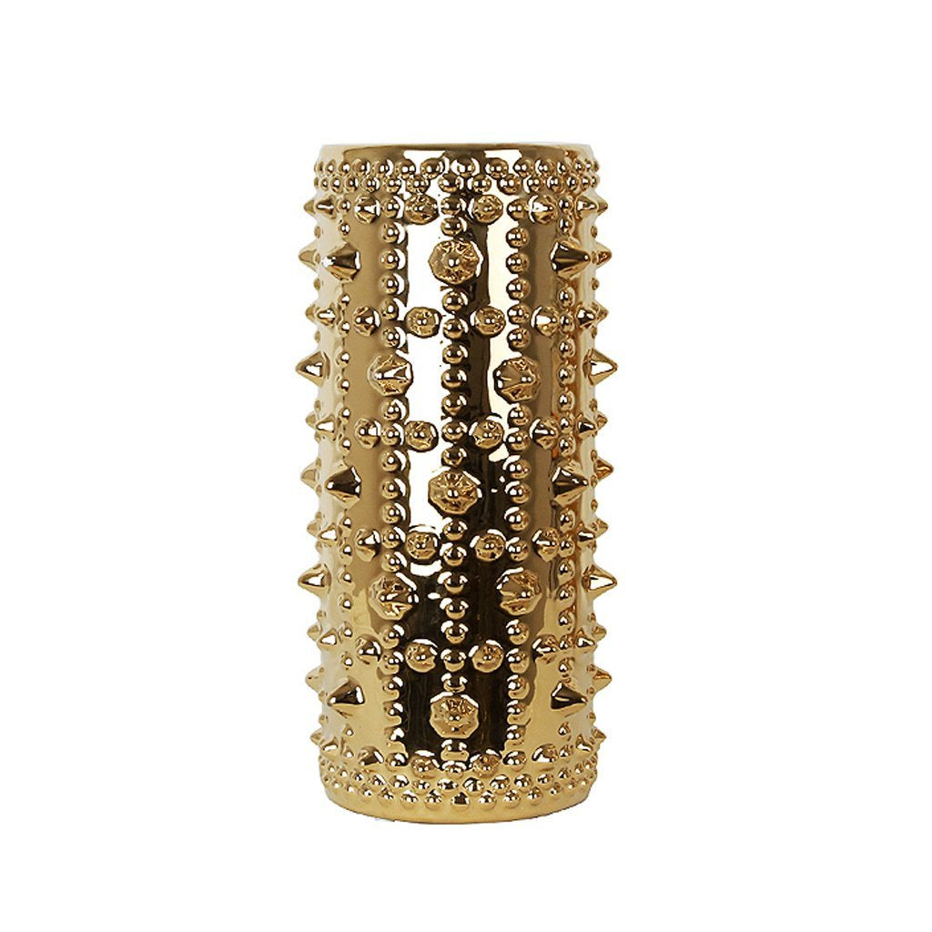 Gold Ceramic Spiniform Vase - Short FL-D423B