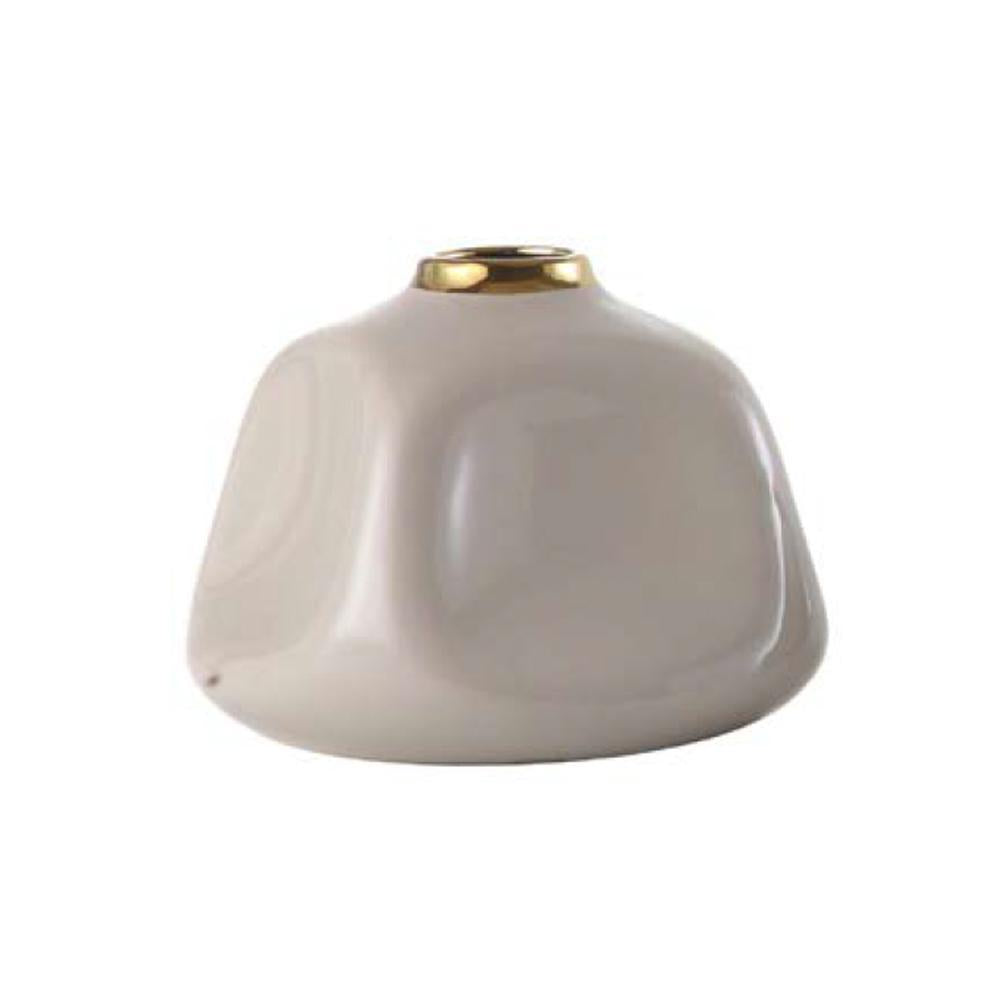 Beige Ceramic Bud Vase with Metal Glaze - Medium HPJSY0025J1