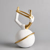White & Gold Resin Yoga Figurine - E