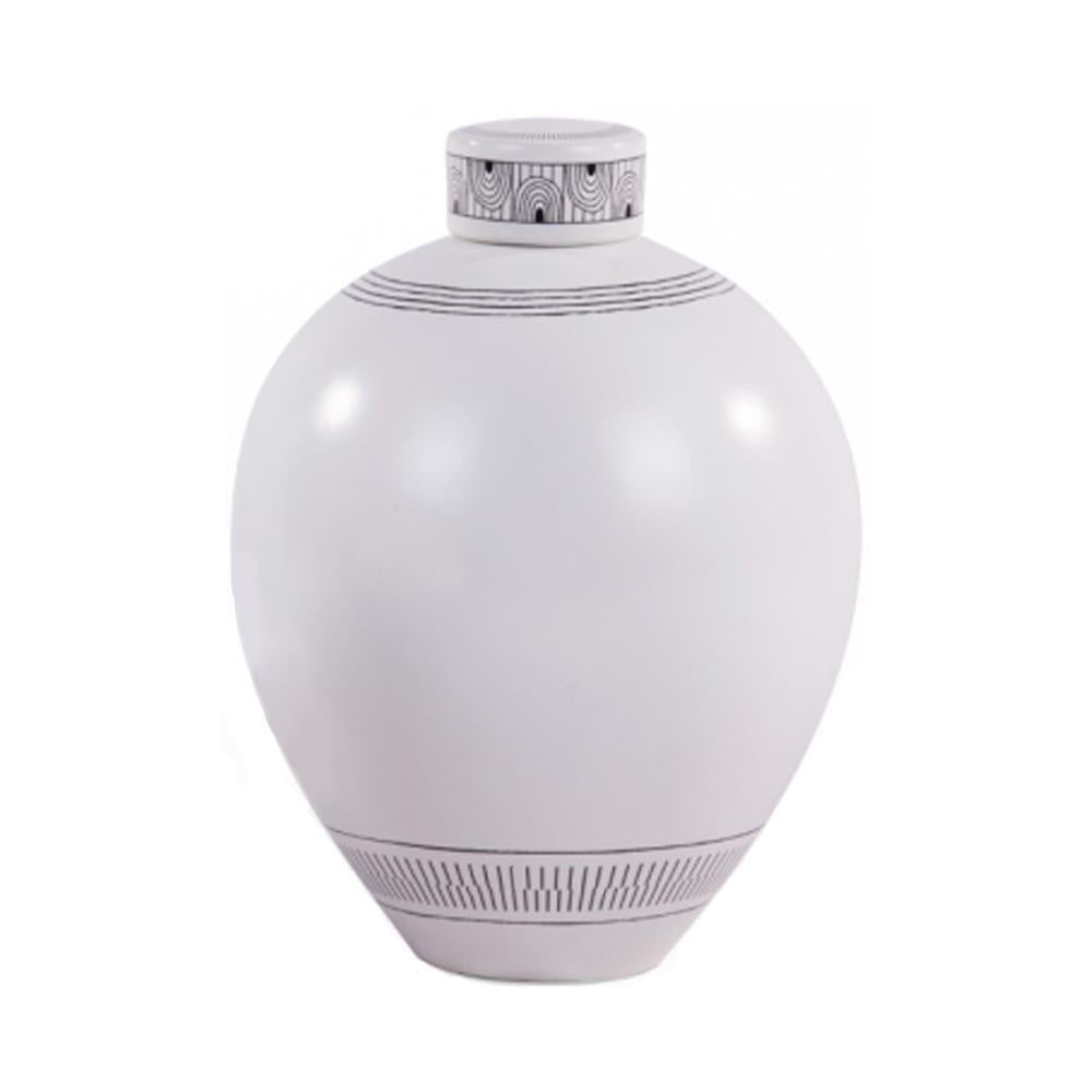 Black & White Ceramic Jar - Medium 605083