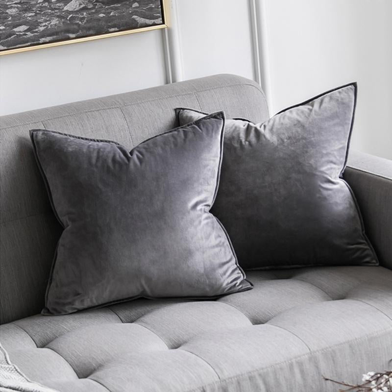 Dark Grey Velvet Cushion MND127