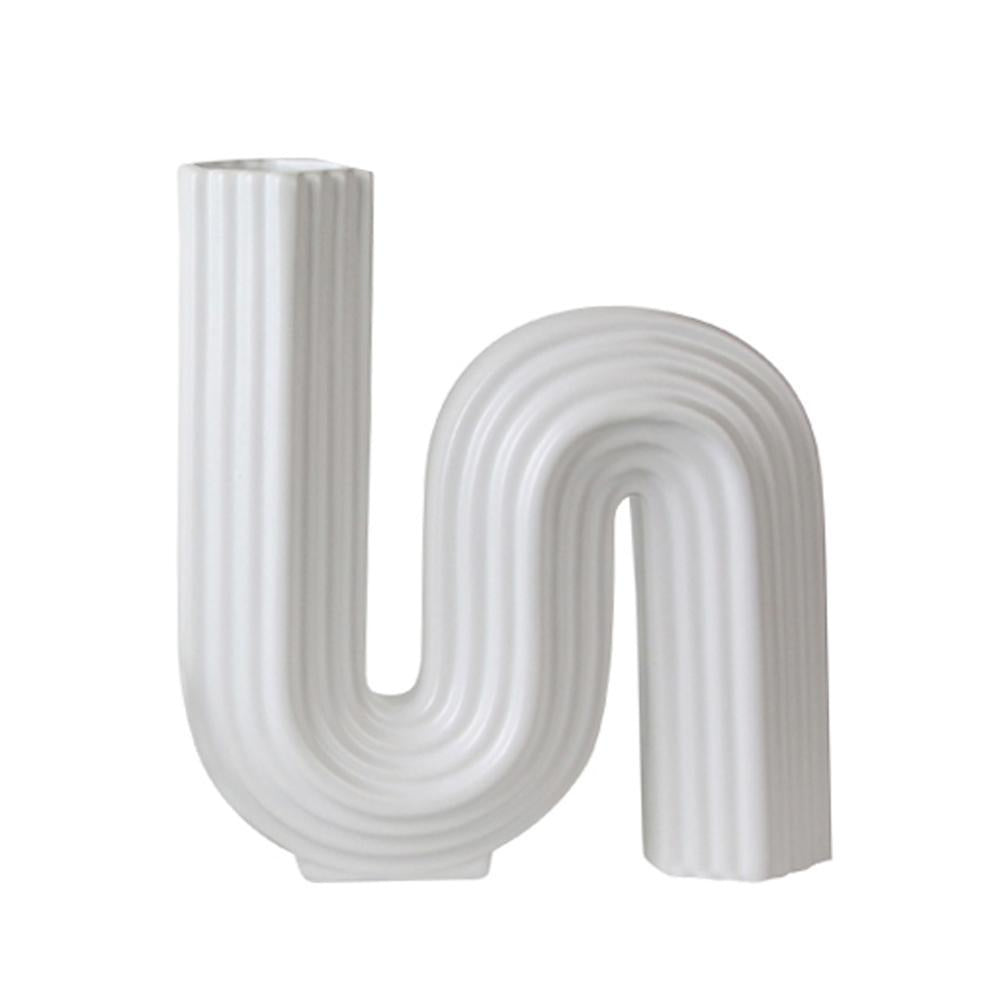 White Ceramic Geometric Decor - A FA-D2031A