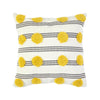 Yellow Pom Pom Cushion - Square BQ000565-Y-SQ